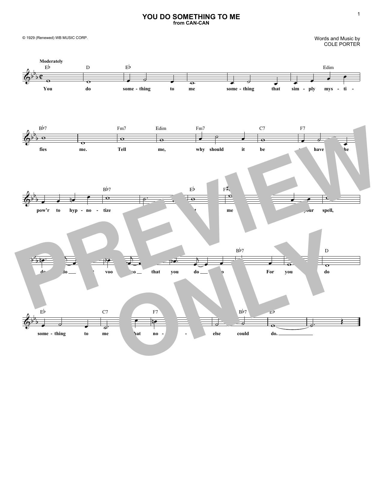Cole Porter You Do Something To Me sheet music notes and chords. Download Printable PDF.