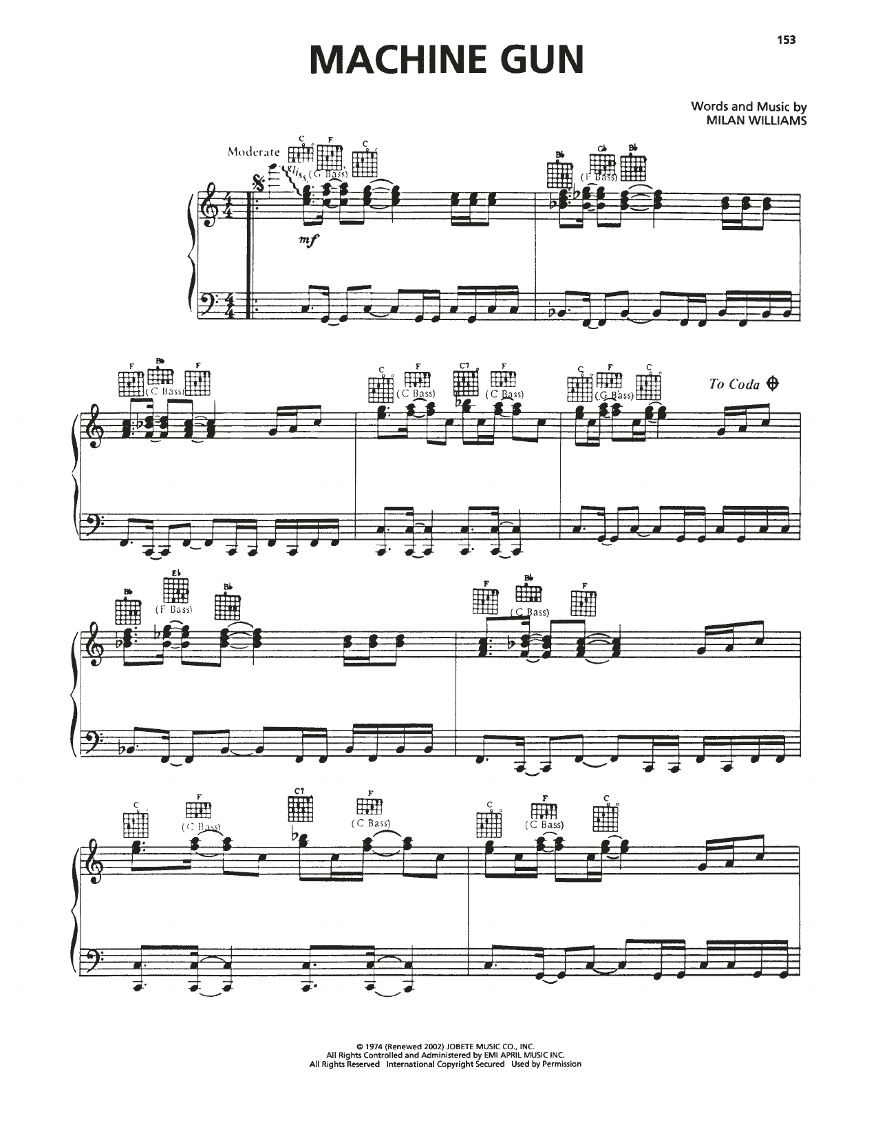 Commodores "Machine Gun" Sheet Music PDF Notes, Chords Download, Free