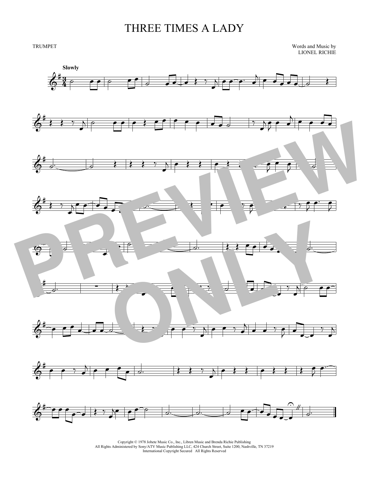 Commodores Three Times A Lady sheet music notes and chords. Download Printable PDF.