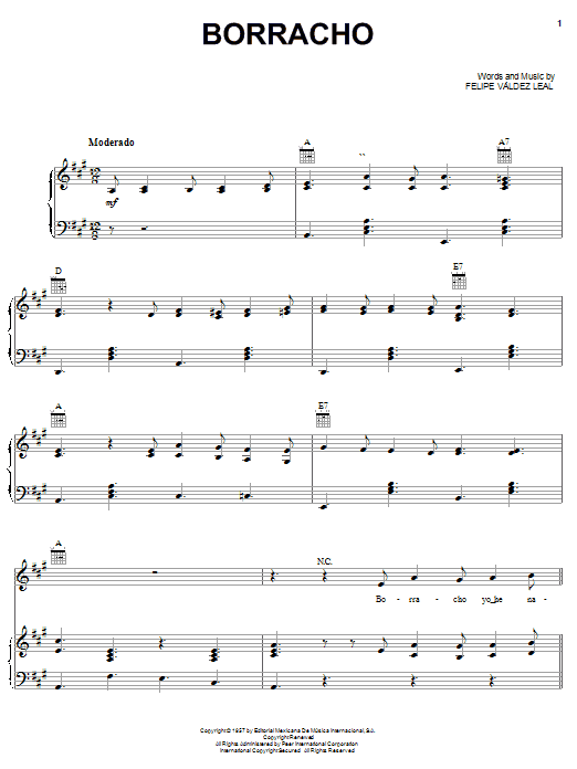 Conjunto Primavera Borracho sheet music notes and chords. Download Printable PDF.