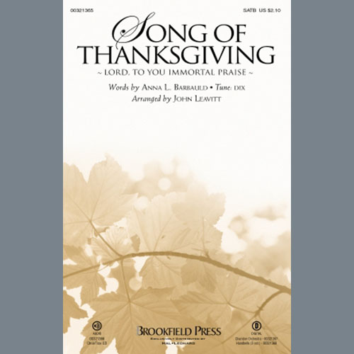 Conrad Kocher Song Of Thanksgiving (arr. John Leavitt) Profile Image