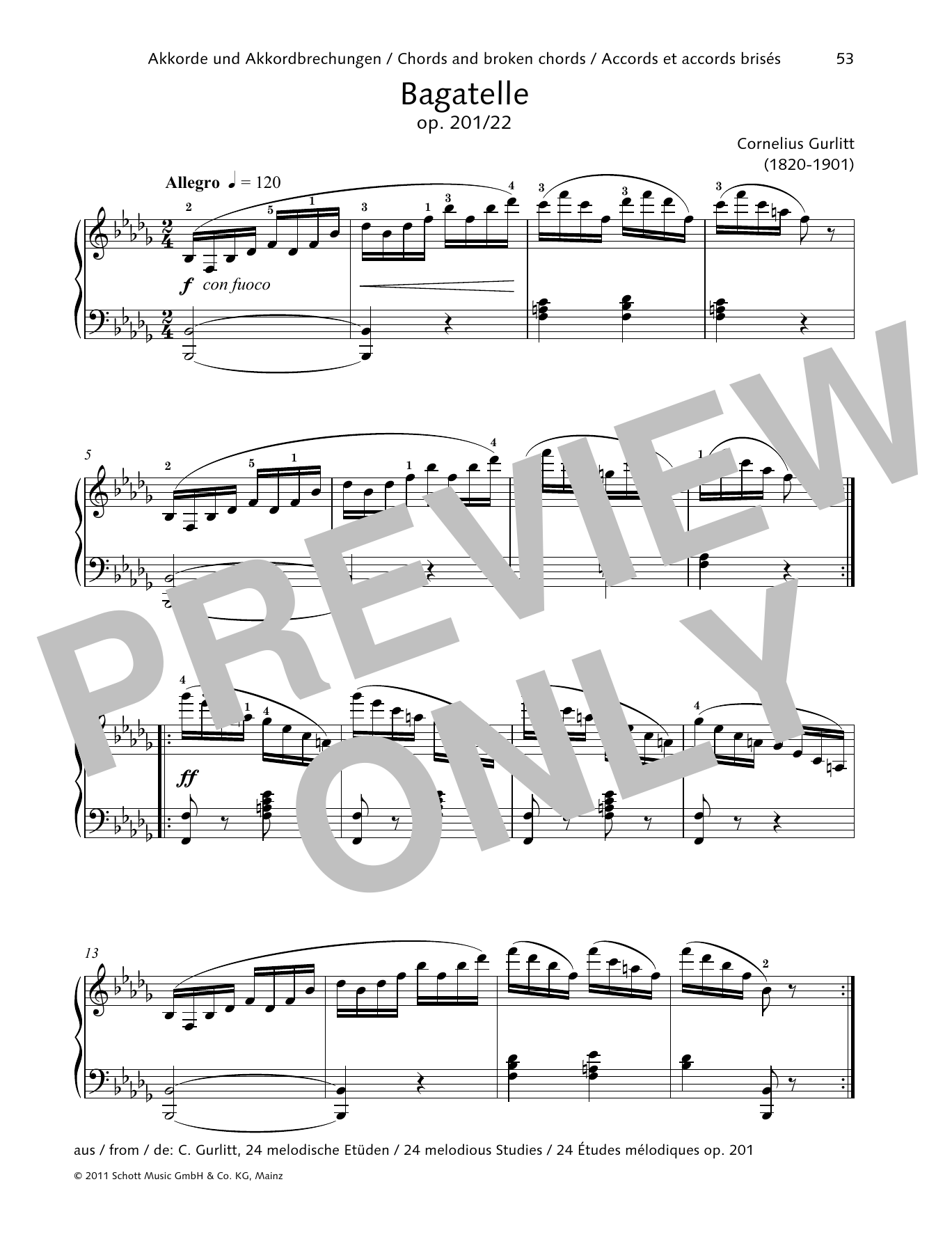Learn to play Cornelius Gurlitt Bagatelle sheet music for Piano Solo in minutes. Price: 6.9900$ Cornelius Gurlitt Bagatelle sheet music notes and chords arranged for Piano Solo