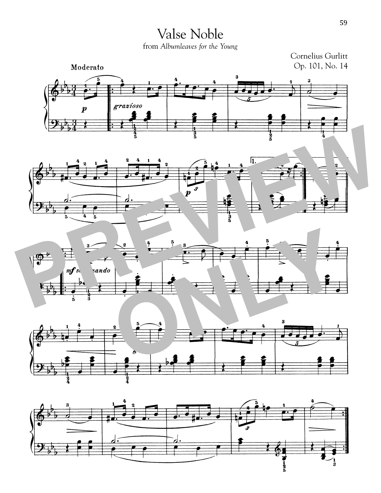 Learn to play Cornelius Gurlitt Valse Noble, Op. 101, No. 14 sheet music for Piano Solo in minutes. Cornelius Gurlitt Valse Noble, Op. 101, No. 14 sheet music notes and chords. Download Printable PDF.