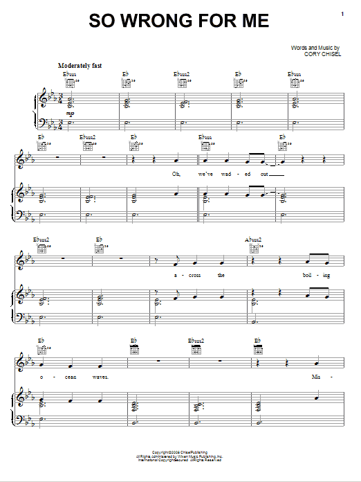 Learn to play Cory Chisel And The Wandering Sons So Wrong For Me sheet music for Piano, Vocal & Guitar Chords (Right-Hand Melody) in minutes. Price: 6.9900$ Cory Chisel And The Wandering Sons So Wrong For Me sheet music notes and chords arranged for Piano, Vocal & Guitar Chords (Right-Hand Melody)