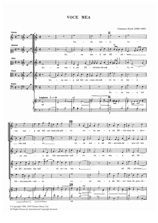 Costanzo Porta Voce Mea sheet music notes and chords. Download Printable PDF.