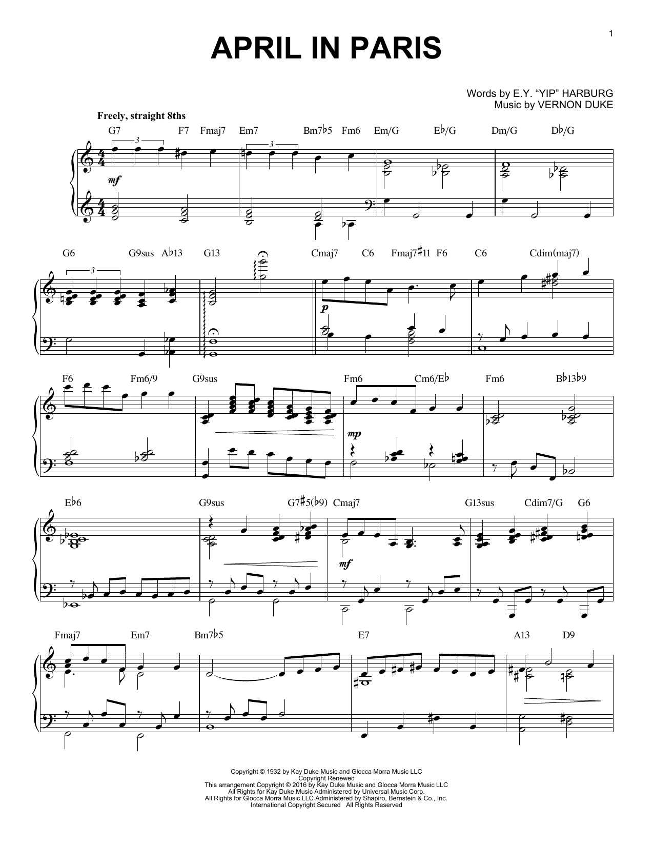 Count Basie April In Paris Arr Brent Edstrom Sheet Music Pdf Notes Chords Jazz Score Piano Solo Download Printable Sku