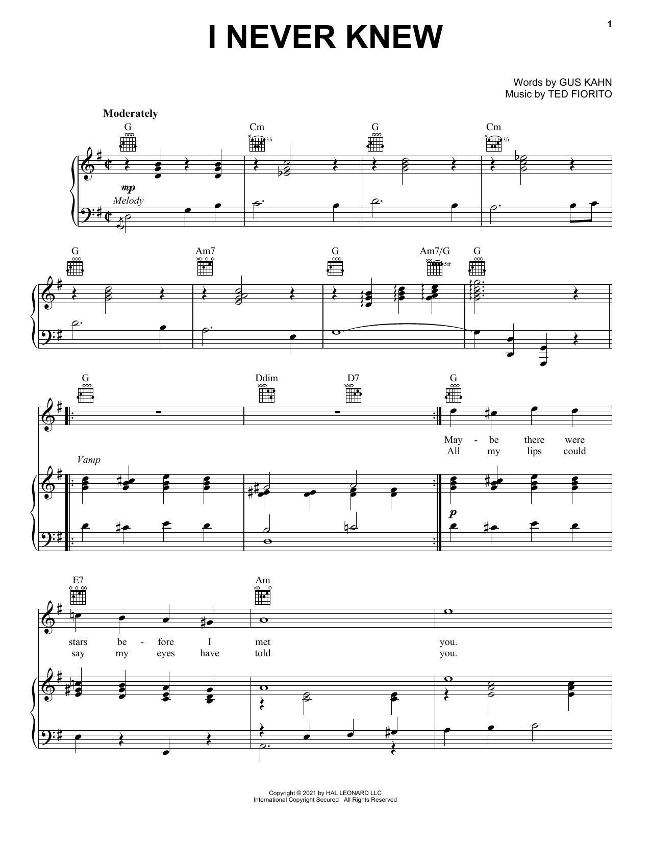 Count Basie I Never Knew sheet music notes and chords. Download Printable PDF.