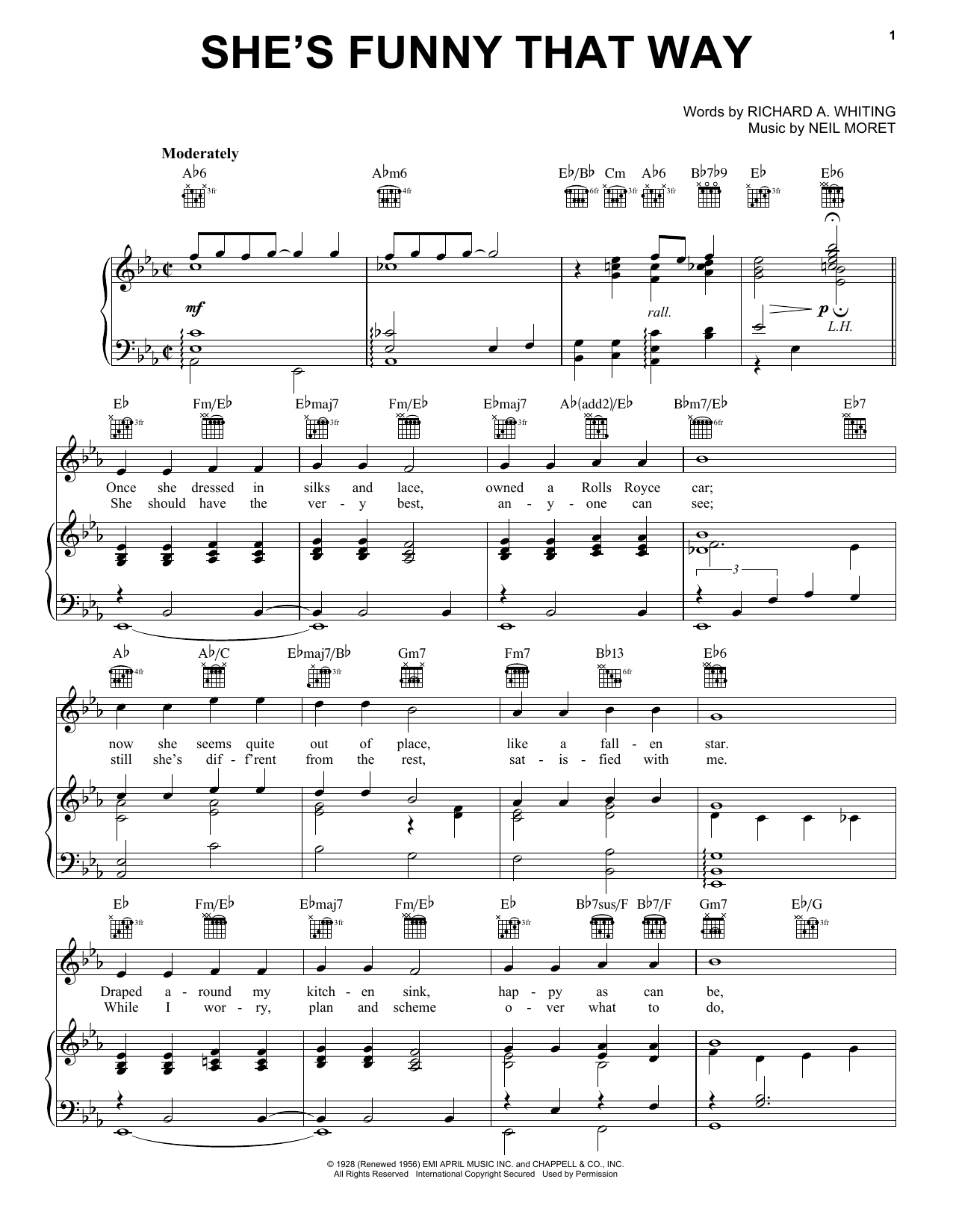 Learn to play Count Basie She's Funny That Way sheet music for Piano, Vocal & Guitar (Right-Hand Melody) in minutes. Count Basie She's Funny That Way sheet music notes and chords. Download Printable PDF.