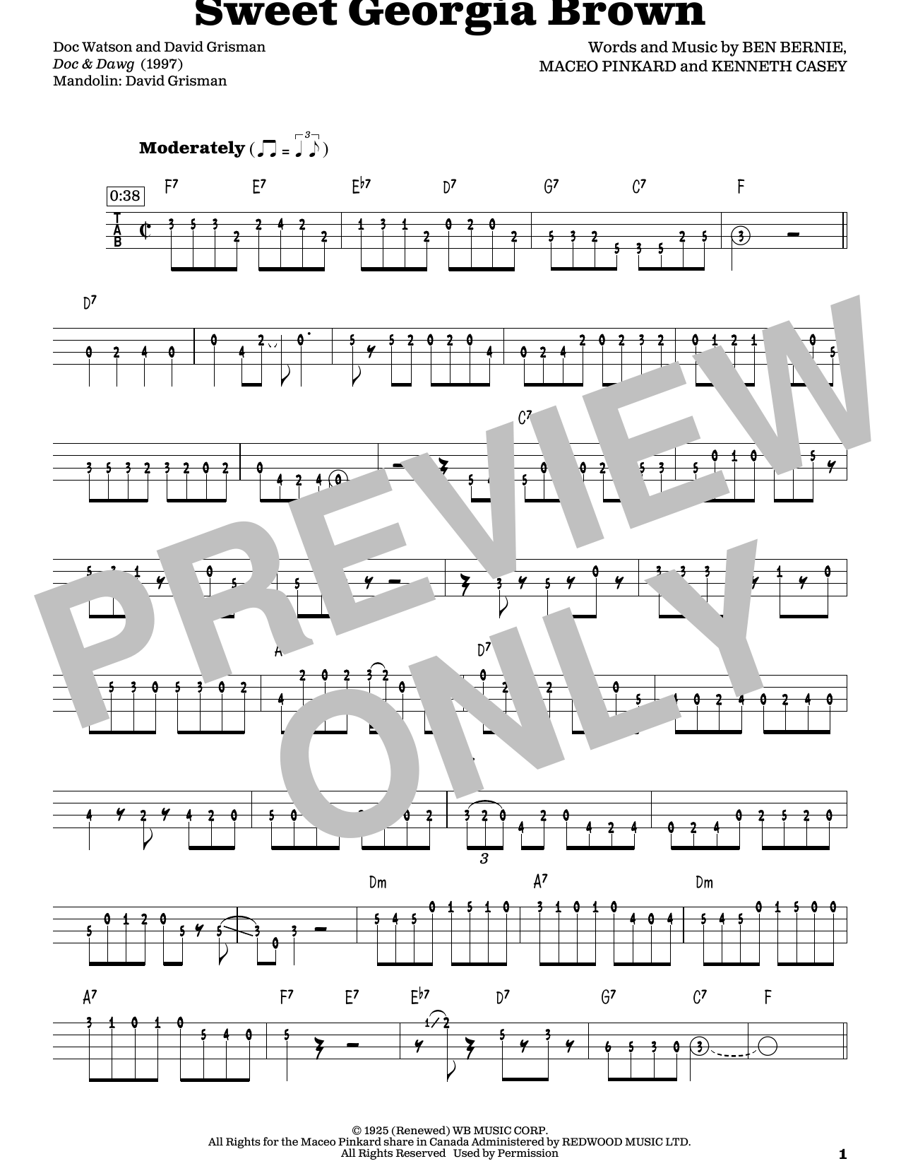 Learn to play Count Basie Sweet Georgia Brown (arr. Fred Sokolow) sheet music for Mandolin in minutes. Price: 6.9900$ Count Basie Sweet Georgia Brown (arr. Fred Sokolow) sheet music notes and chords arranged for Mandolin