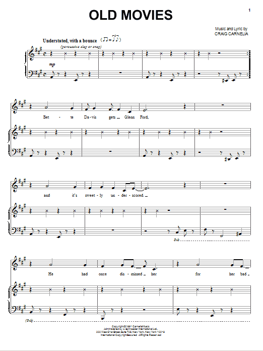 Craig Carnelia Old Movies sheet music notes and chords. Download Printable PDF.