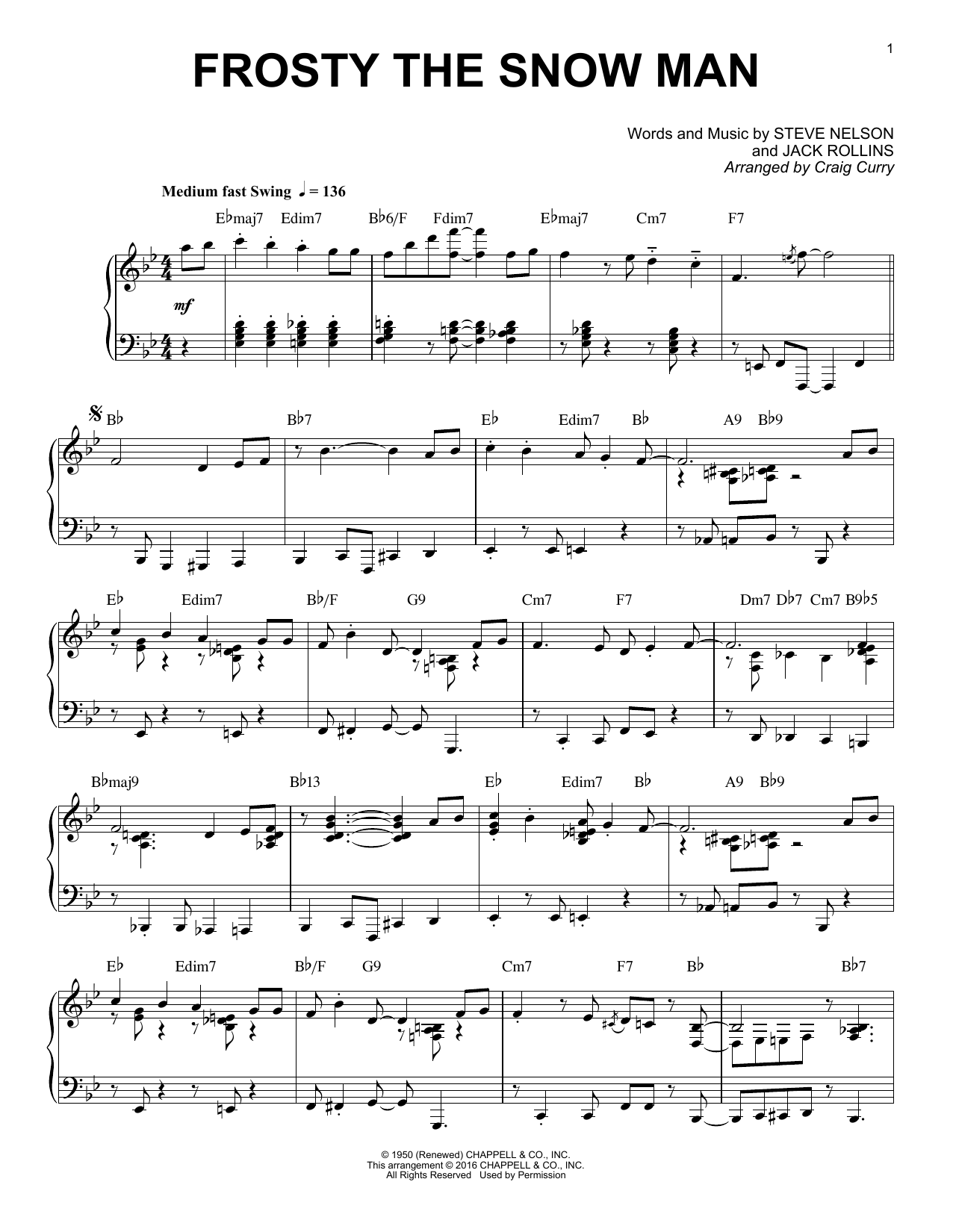 The Ronettes Frosty The Snowman Sheet Music Notes Chords Download 
