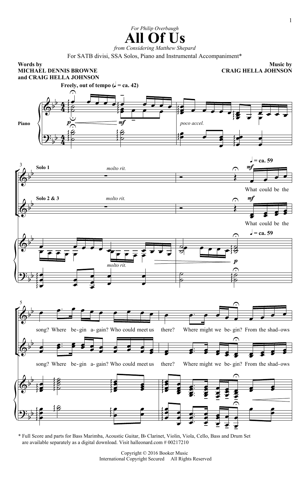 Craig Hella Johnson All Of Us Sheet Music Pdf Notes Chords Festival Score Satb Choir 