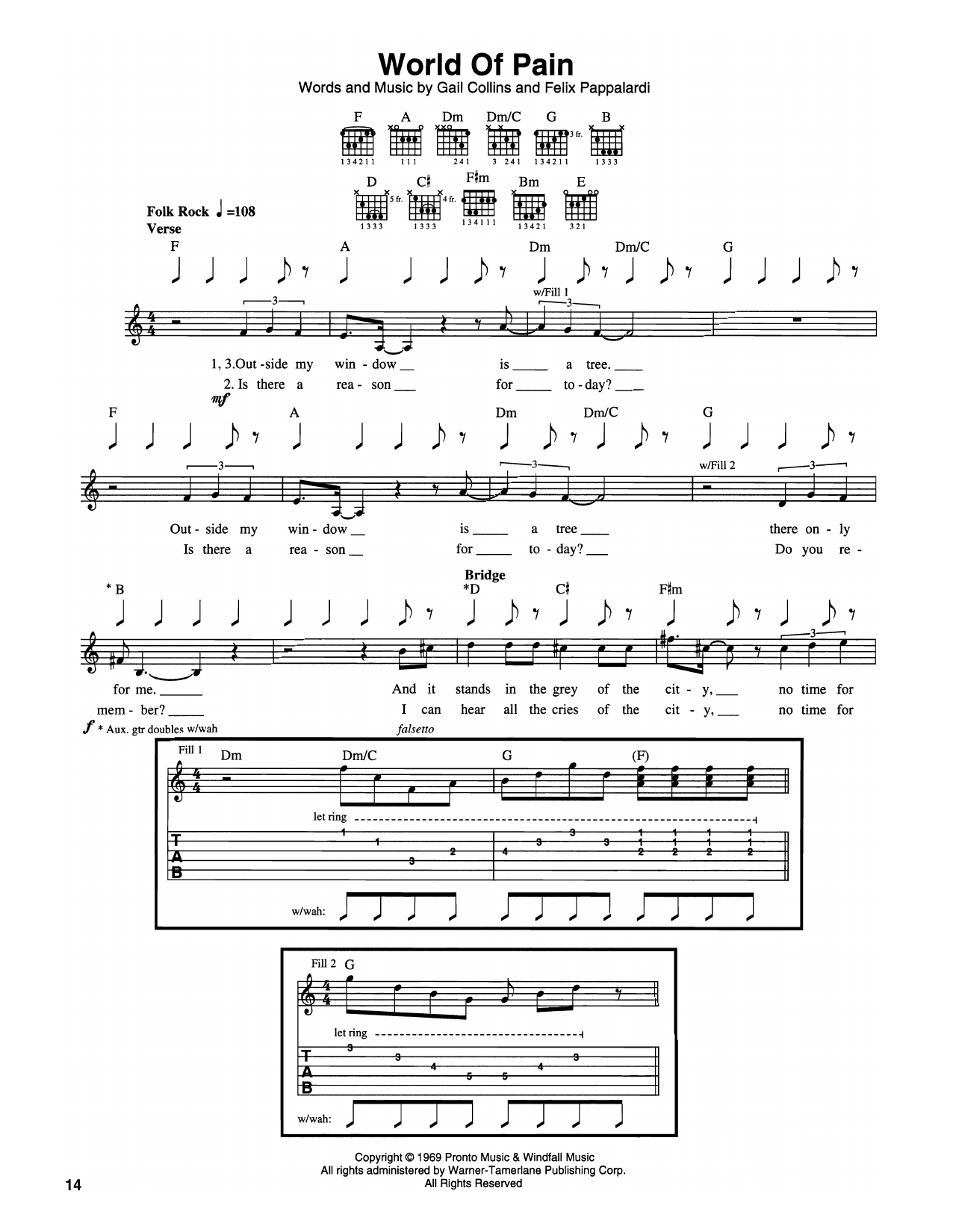 Cream World Of Pain sheet music notes and chords. Download Printable PDF.