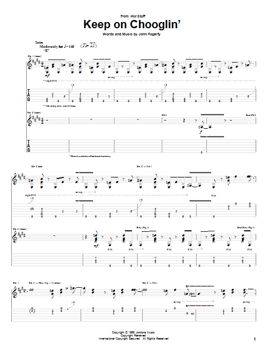 Creedence Clearwater Revival Keep On Chooglin' sheet music notes and chords. Download Printable PDF.