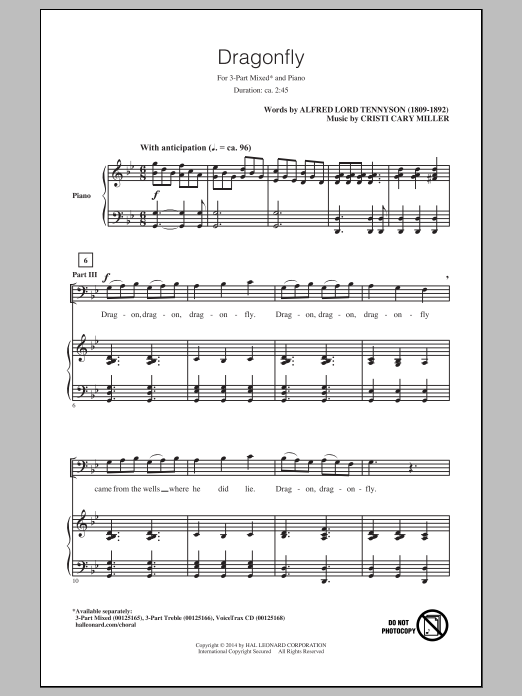 Cristi Cary Miller Dragonfly sheet music notes and chords. Download Printable PDF.