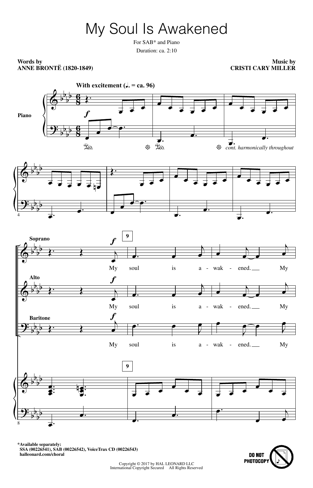 Learn to play Cristi Cary Miller My Soul Is Awakened sheet music for SSA Choir in minutes. Price: 3.9900$ Cristi Cary Miller My Soul Is Awakened sheet music notes and chords arranged for SSA Choir