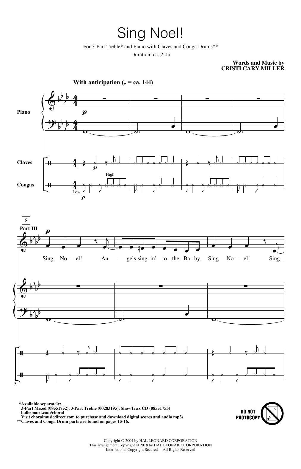 Learn to play Cristi Cary Miller Sing Noel! sheet music for 3-Part Mixed Choir in minutes. Price: 3.9900$ Cristi Cary Miller Sing Noel! sheet music notes and chords arranged for 3-Part Mixed Choir