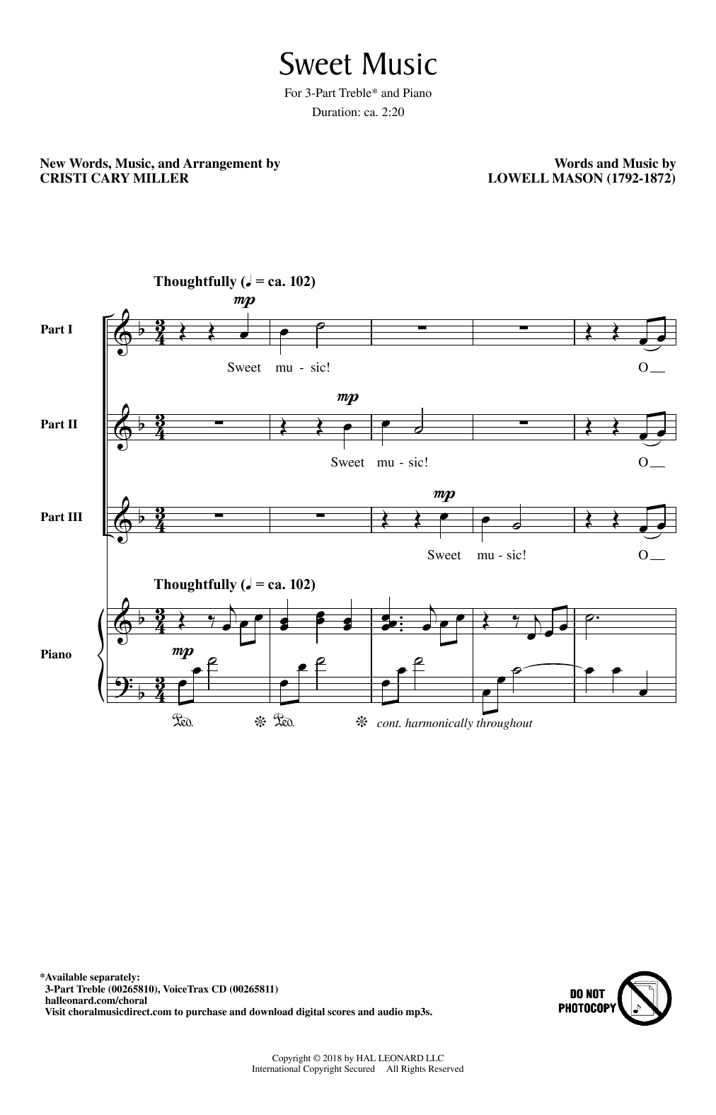 Cristi Cary Miller Sweet Music sheet music notes and chords. Download Printable PDF.