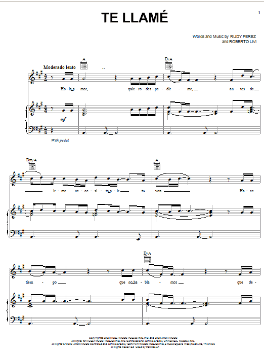 Cristian Te Llamé sheet music notes and chords. Download Printable PDF.