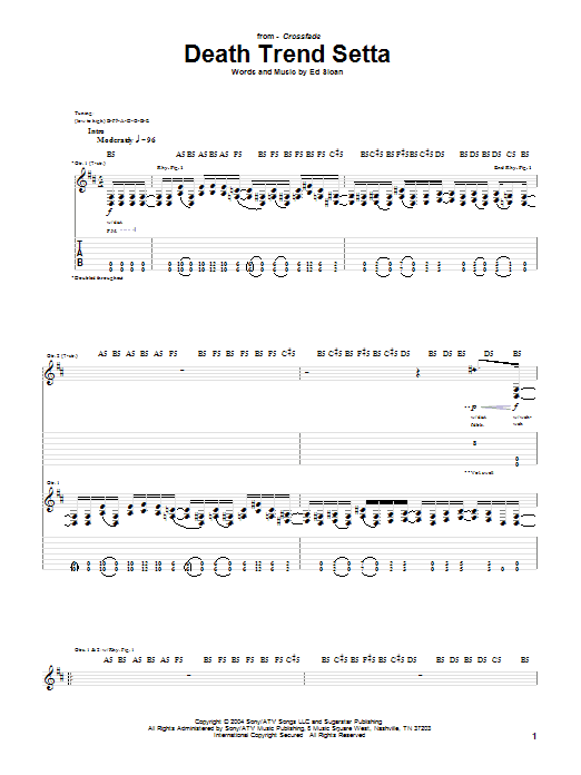 Crossfade Death Trend Setta sheet music notes and chords. Download Printable PDF.