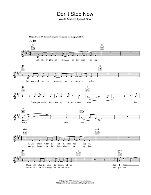 Learn to play Crowded House Don't Stop Now sheet music for Piano, Vocal & Guitar (Right-Hand Melody) in minutes. Crowded House Don't Stop Now sheet music notes and chords. Download Printable PDF.