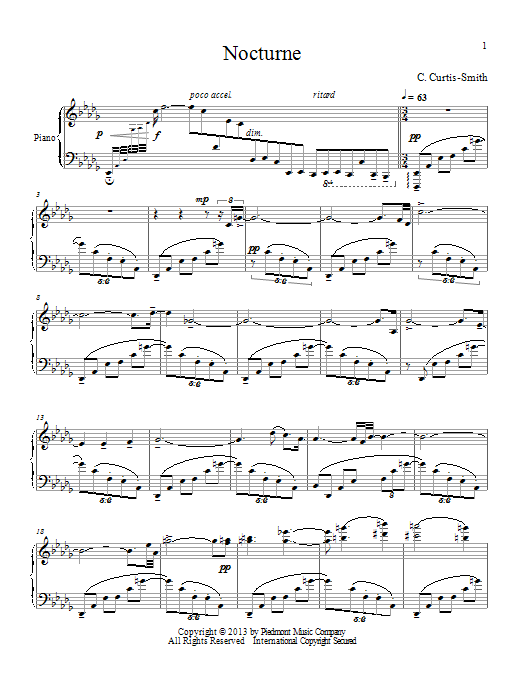 Curtis Curtis-Smith Nocturne sheet music notes and chords. Download Printable PDF.