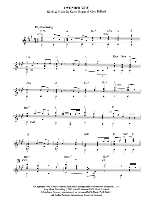 Learn to play Curtis Stigers I Wonder Why sheet music for Easy Guitar in minutes. Curtis Stigers I Wonder Why sheet music notes and chords. Download Printable PDF.