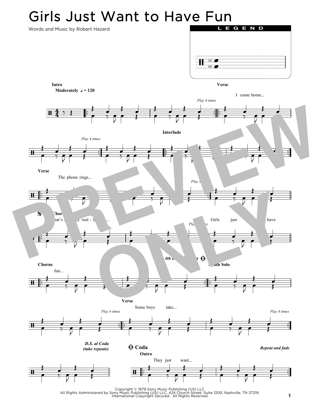Cyndi Lauper Girls Just Want To Have Fun Sheet Music Download Printable Pdf Score Sku 1231601 