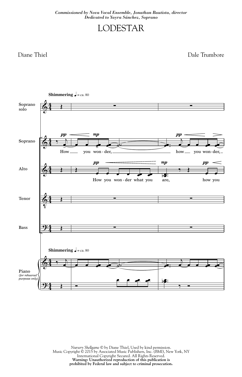 Dale Trumbore Lodestar sheet music notes and chords. Download Printable PDF.