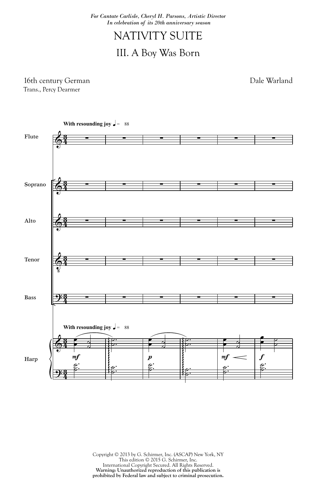 Learn to play Dale Warland A Boy Was Born sheet music for SATB Choir in minutes. Price: 3.9900$ Dale Warland A Boy Was Born sheet music notes and chords arranged for SATB Choir