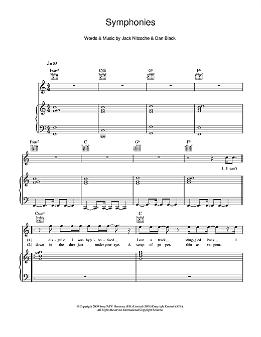 Dan Black Symphonies sheet music notes and chords. Download Printable PDF.