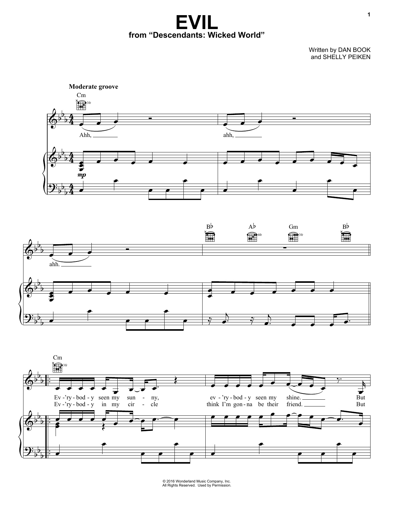 Learn to play Dan Book Evil (from Disney's Descendants 2) sheet music for Piano, Vocal & Guitar Chords (Right-Hand Melody) in minutes. Price: 7.8900$ Dan Book Evil (from Disney's Descendants 2) sheet music notes and chords arranged for Piano, Vocal & Guitar Chords (Right-Hand Melody)