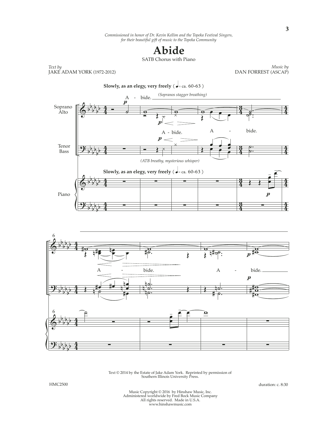 Dan Forrest Abide sheet music notes and chords. Download Printable PDF.