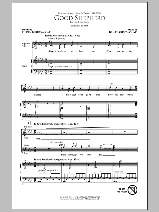 Dan Forrest Good Shepherd sheet music notes and chords. Download Printable PDF.