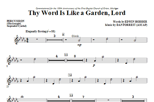 Learn to play Dan Forrest Thy Word Is Like A Garden, Lord - Percussion sheet music for Choir Instrumental Pak in minutes. Dan Forrest Thy Word Is Like A Garden, Lord - Percussion sheet music notes and chords. Download Printable PDF.