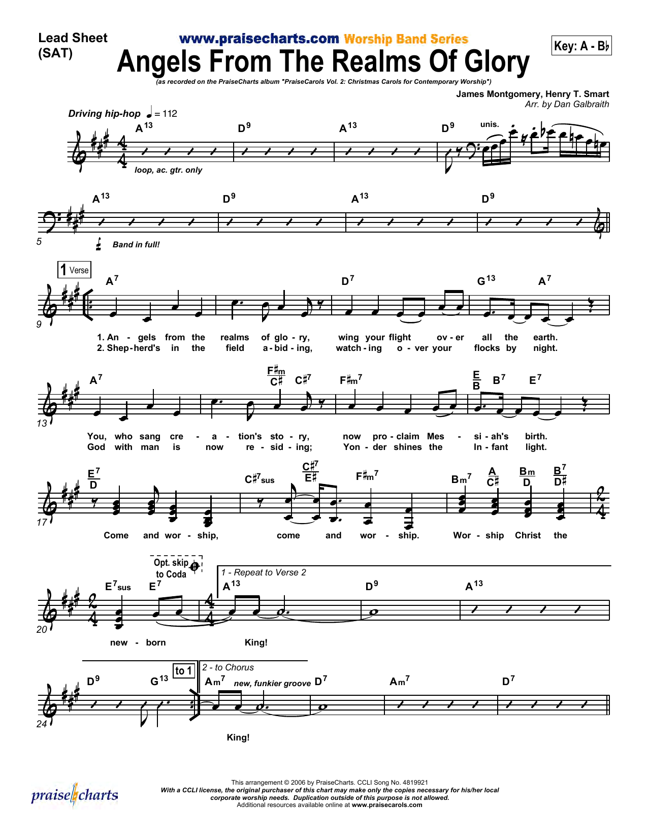 Learn to play Dan Galbraith Angels From the Realms of Glory sheet music for Lead Sheet / Fake Book in minutes. Price: 6.9900$ Dan Galbraith Angels From the Realms of Glory sheet music notes and chords arranged for Lead Sheet / Fake Book
