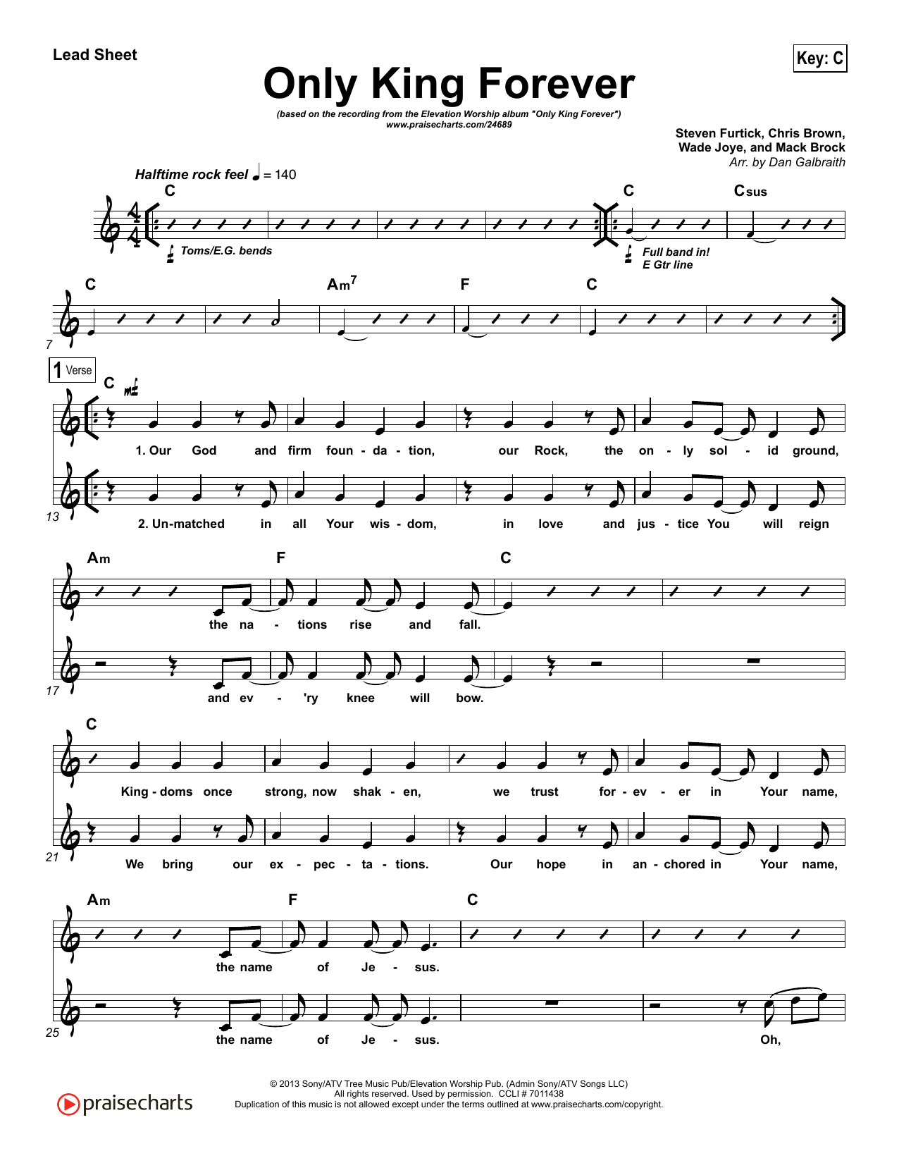 Learn to play Dan Galbraith Only King Forever sheet music for Lead Sheet / Fake Book in minutes. Price: 6.9900$ Dan Galbraith Only King Forever sheet music notes and chords arranged for Lead Sheet / Fake Book