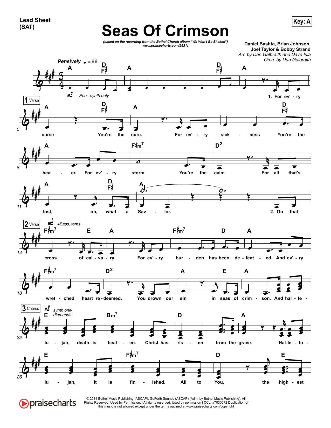 Dan Galbraith Seas Of Crimson sheet music notes and chords. Download Printable PDF.