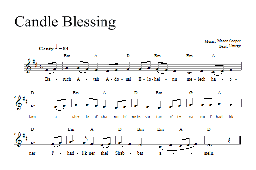 Dan Nichols Candle Blessing sheet music notes and chords. Download Printable PDF.