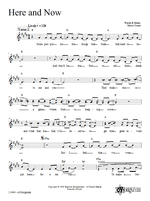 Dan Nichols Here and Now sheet music notes and chords. Download Printable PDF.