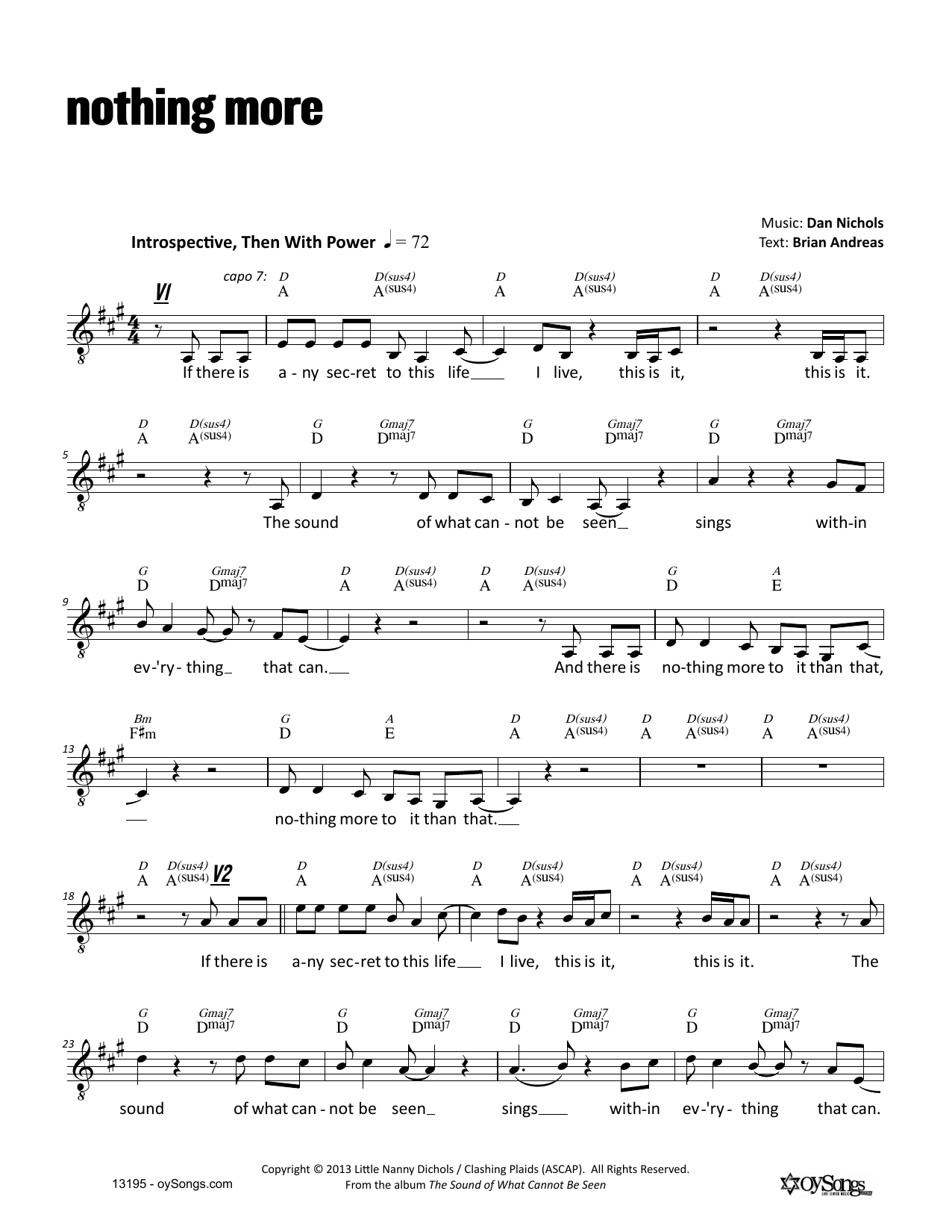 Dan Nichols Nothing More sheet music notes and chords. Download Printable PDF.