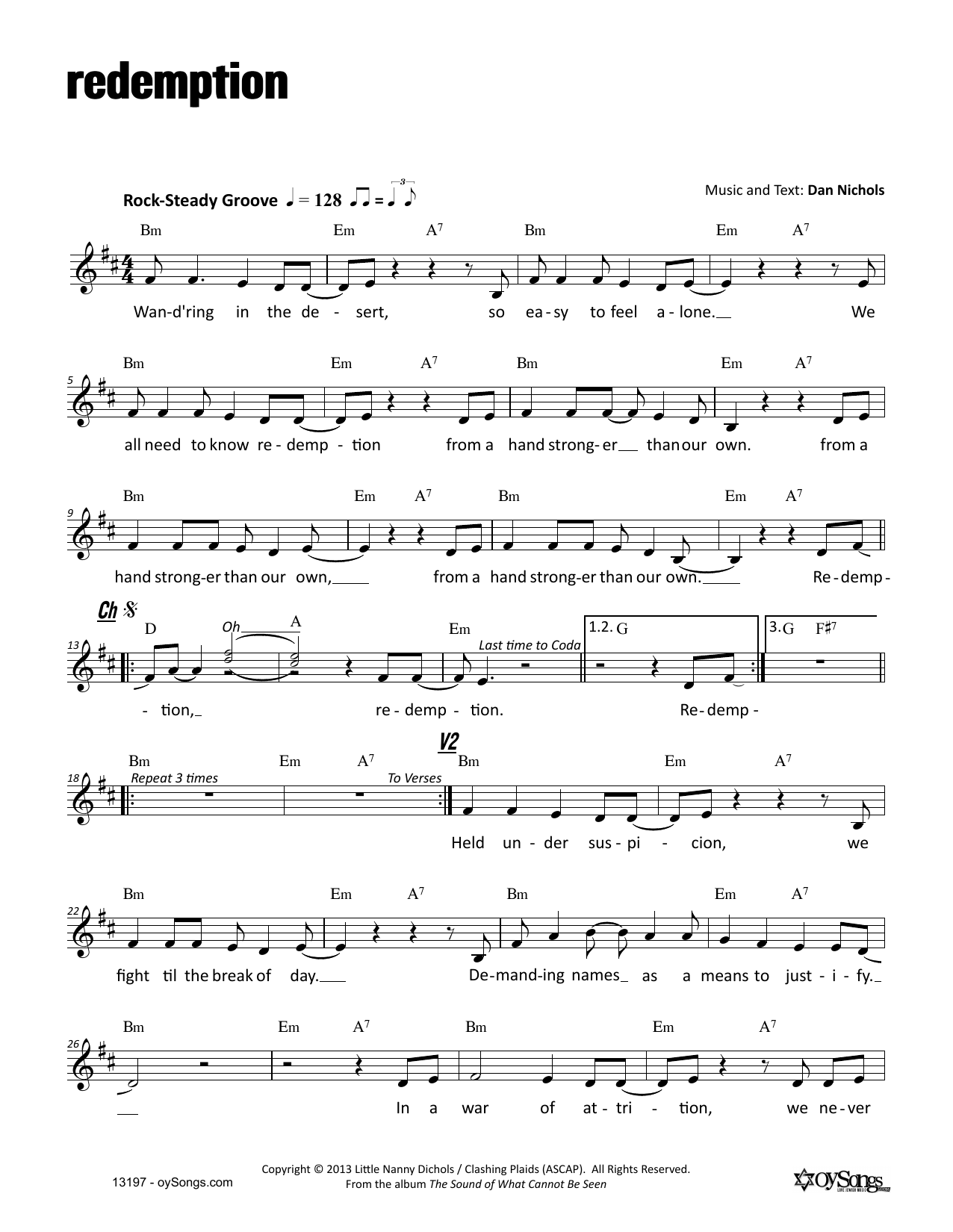 Dan Nichols Redemption sheet music notes and chords. Download Printable PDF.