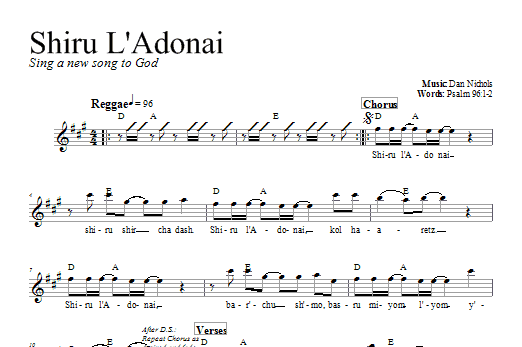 Dan Nichols Shiru L'Adonai sheet music notes and chords. Download Printable PDF.