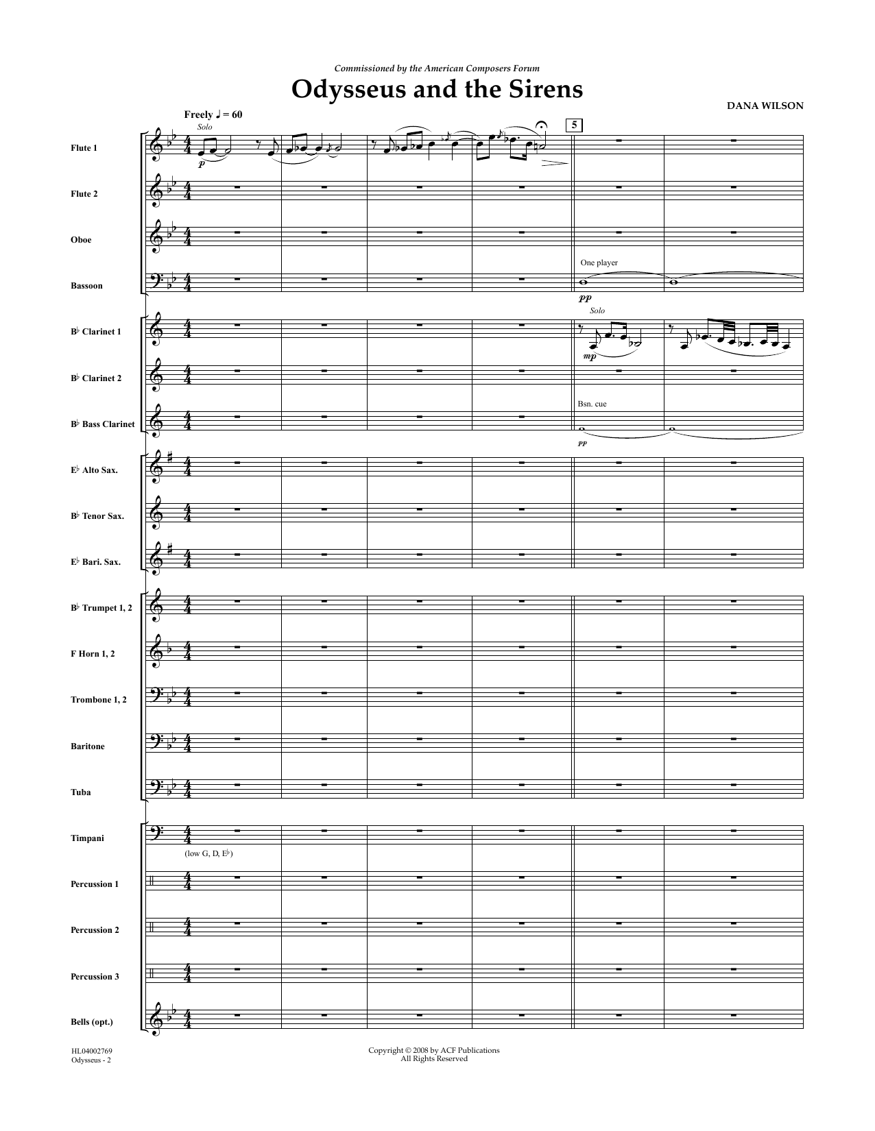 Learn to play Dana Wilson Odysseus and the Sirens - Full Score sheet music for Concert Band in minutes. Price: 11.9700$ Dana Wilson Odysseus and the Sirens - Full Score sheet music notes and chords arranged for Concert Band