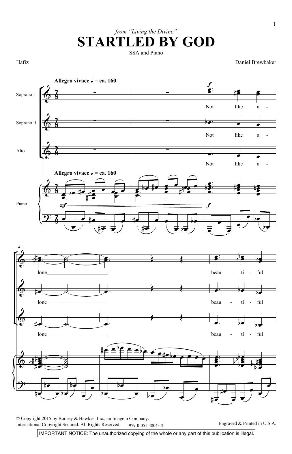 Daniel Brewbaker Startled By God sheet music notes and chords. Download Printable PDF.