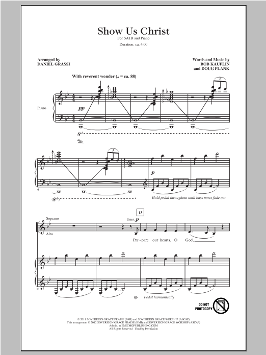 Daniel Grassi Show Us Christ sheet music notes and chords. Download Printable PDF.