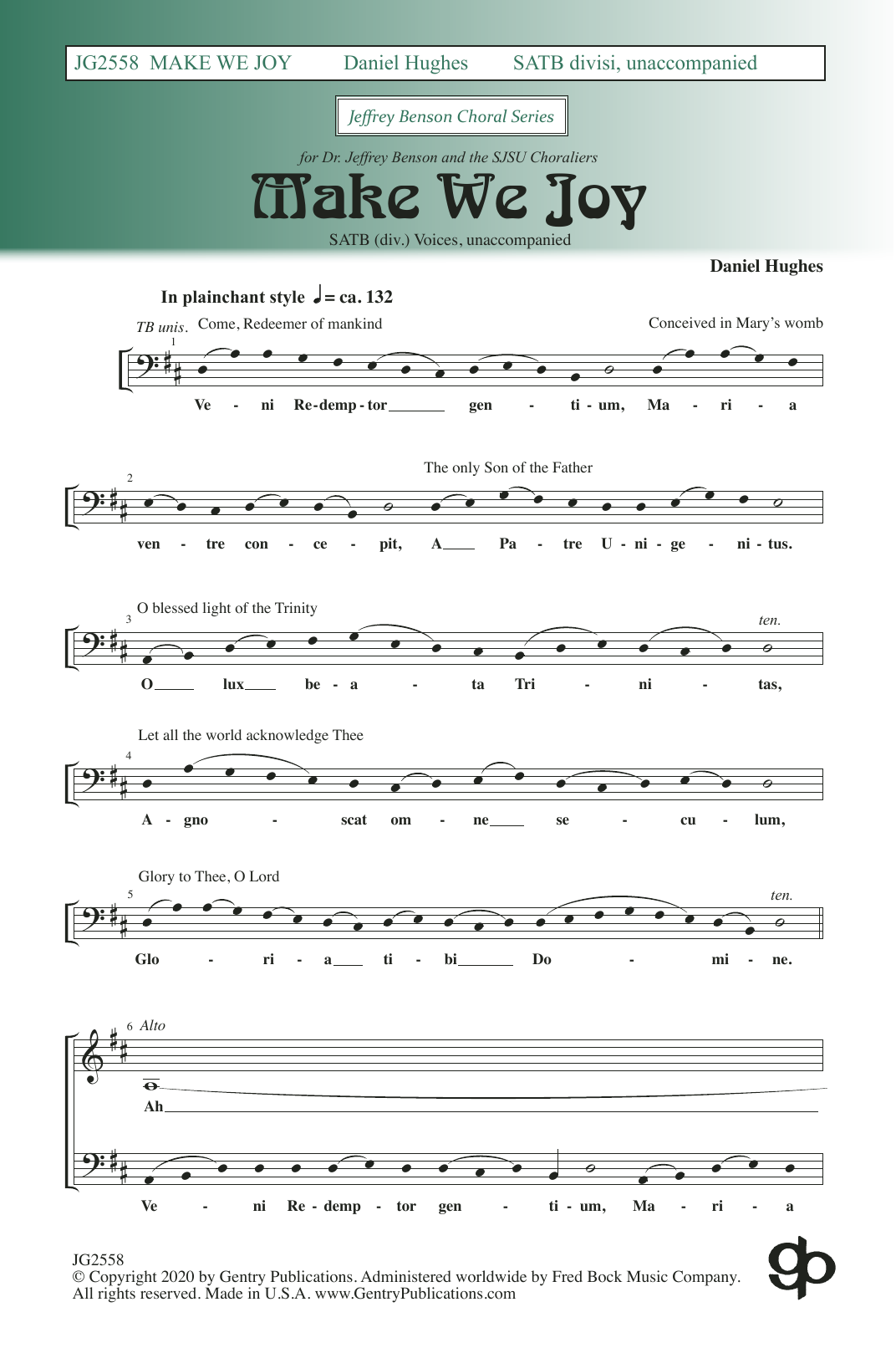 Daniel Hughes Make We Joy sheet music notes and chords. Download Printable PDF.