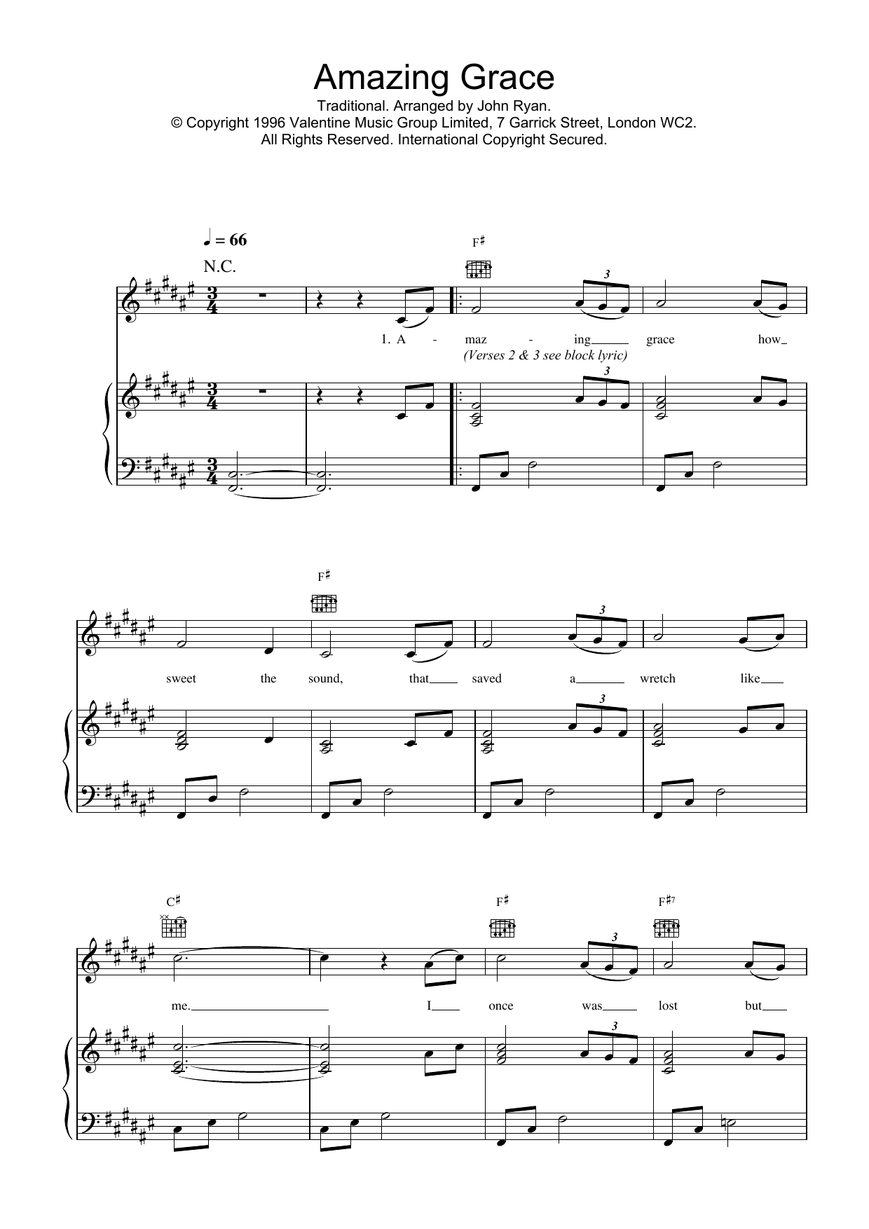 Daniel O'Donnell Amazing Grace sheet music notes and chords. Download Printable PDF.