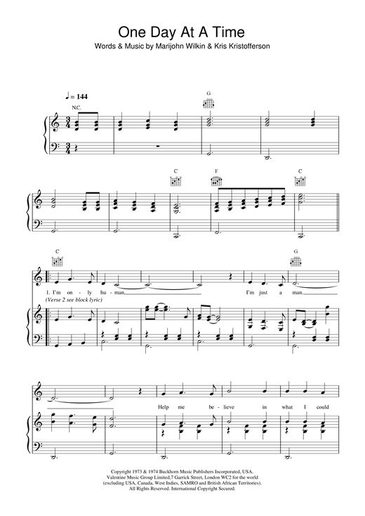 Daniel O'Donnell One Day At A Time sheet music notes and chords. Download Printable PDF.