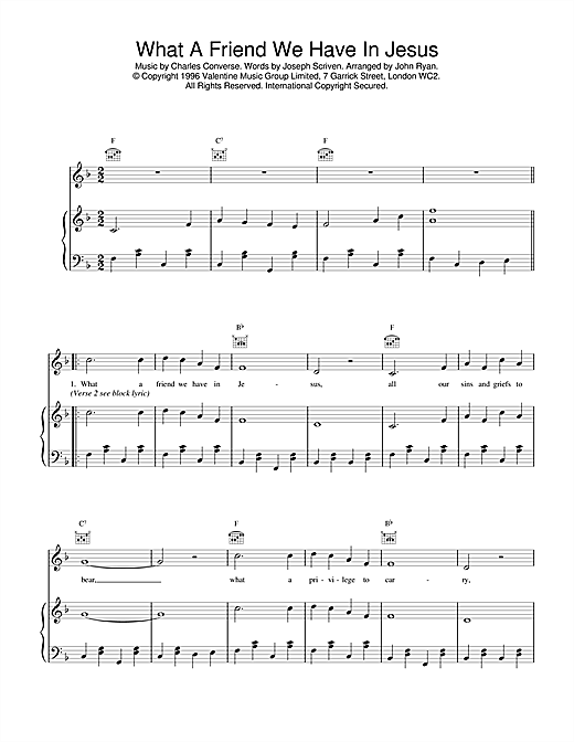Daniel O Donnell What A Friend We Have In Jesus Sheet Music Pdf Notes Chords Gospel Score Piano Vocal Guitar Right Hand Melody Download Printable Sku 17423